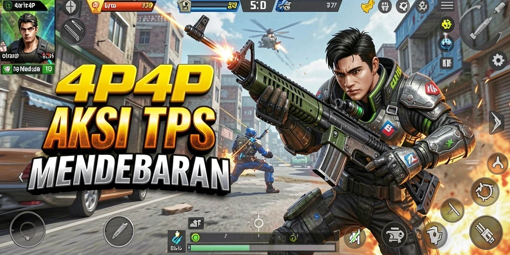 Tangkapan layar 4P4P menampilkan pertempuran mendebarkan di medan perang.