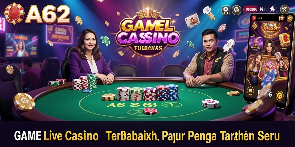 Tampilan antarmuka gameplay Live Casino AA62 yang menarik dan interaktif.