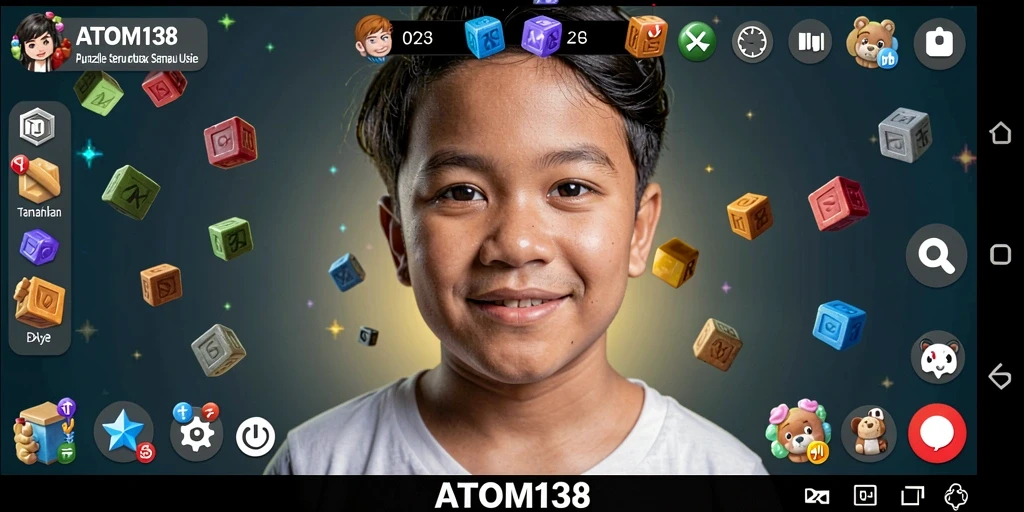 Gameplay ATOM138 yang penuh warna dengan teka-teki menarik.