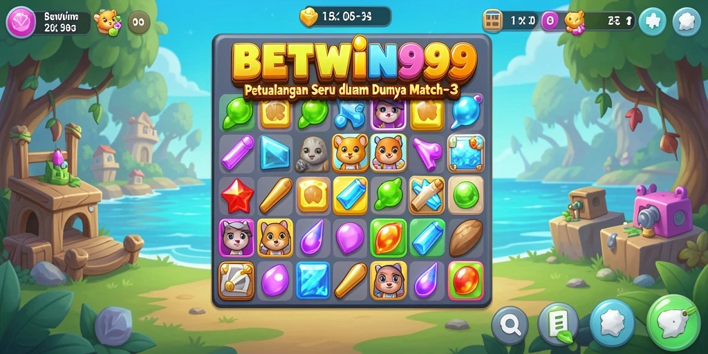 Tangkapan layar BETWIN999 memperlihatkan gameplay seru dalam Match-3.