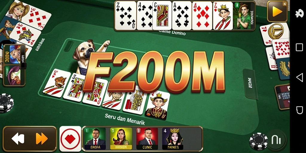 Gameplay seru F200M dalam permainan Domino yang ramah pengguna.
