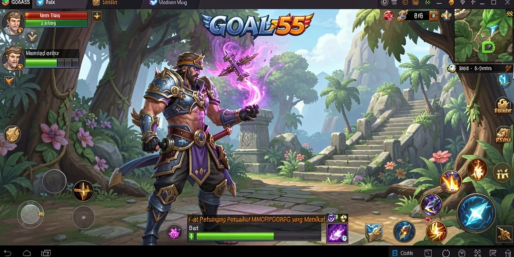 Tampilan gameplay epik dari GOAL55 yang menunjukkan aksi pertarungan yang mendebarkan.