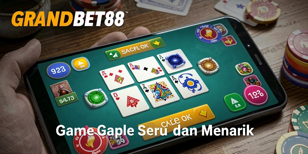 Tampilan menarik dari gameplay Gaple di GRANDBET88.