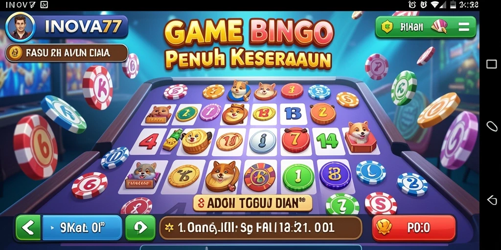 Screenshot INOVA77 menunjukkan gameplay Bingo yang seru dan interaktif.