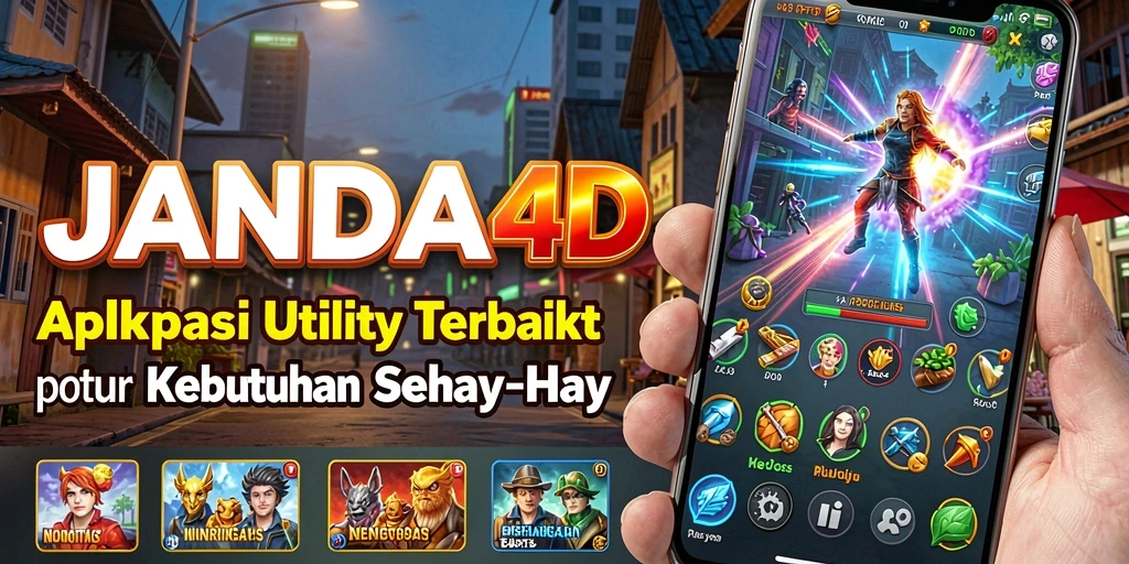 Tampilan utama JANDA4D dengan berbagai fitur utilitas.