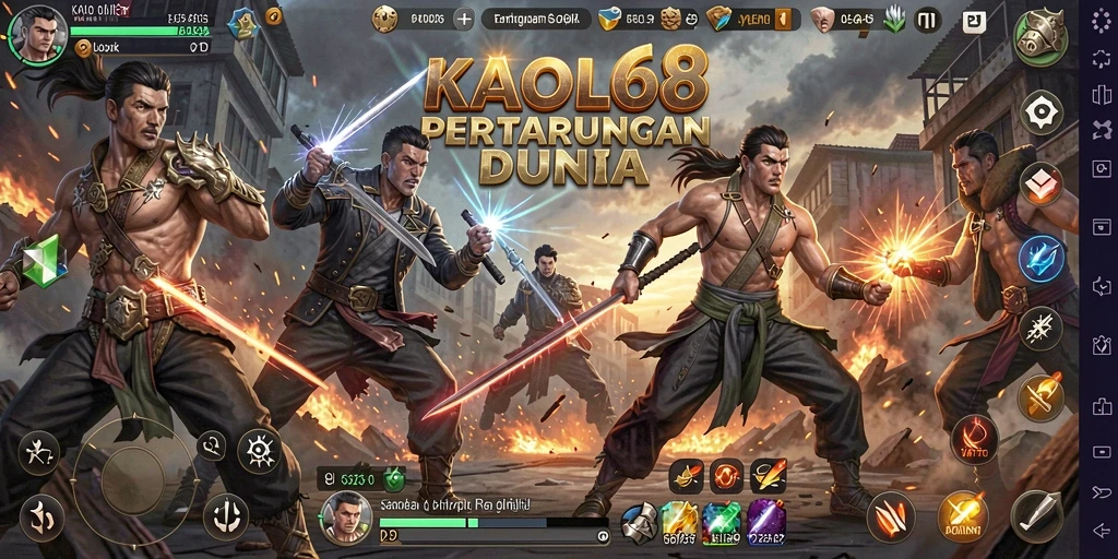 Tampilan gameplay KAOL68 dengan pertarungan yang mendebarkan.