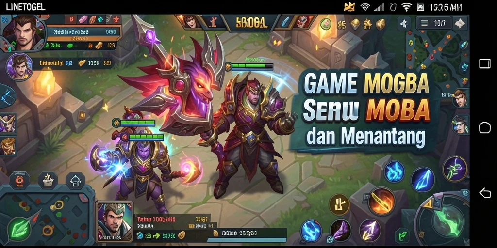 Tampilan seru dalam gameplay MOBA LINETOGEL.