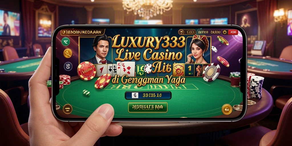 Screenshot gameplay LUXURY333 menunjukkan dealer live yang sedang beraksi.
