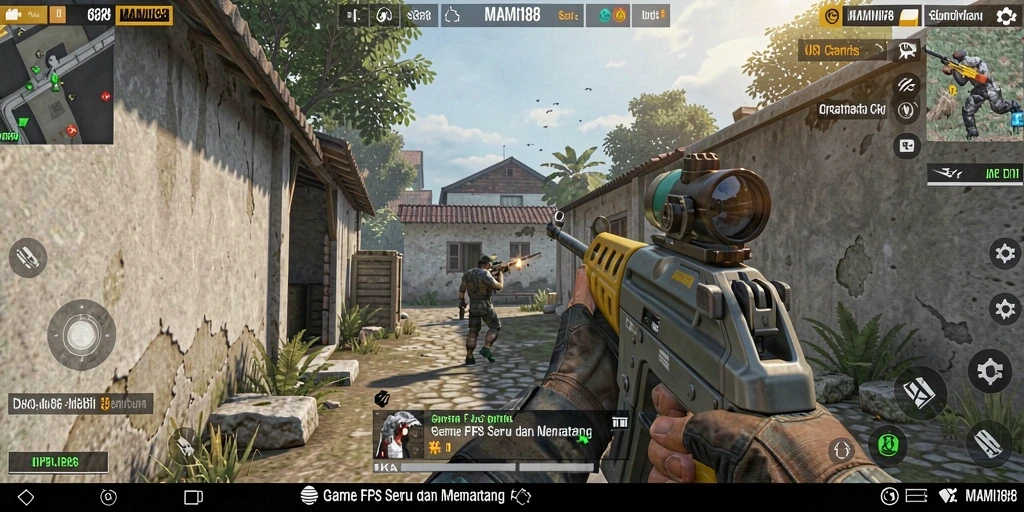 Screenshot dari gameplay MAMI188 dengan aksi tembak-menembak yang intens.