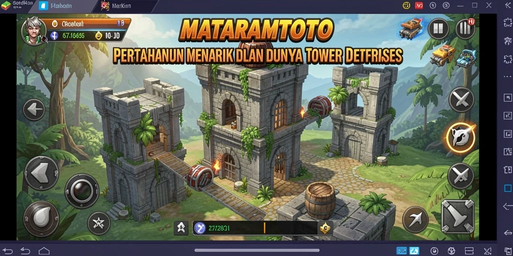Tampilan menawan dari gameplay MATARAMTOTO dalam Tower Defense.