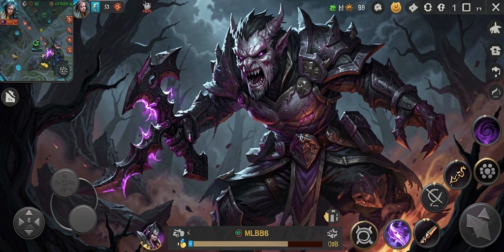 Tampilan gameplay MLBB8 yang mencekam dan menyeramkan.