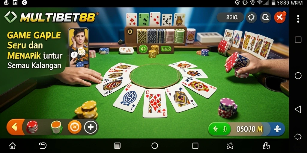 Tampilan permainan Gaple yang menarik dan interaktif di MULTIBET88.