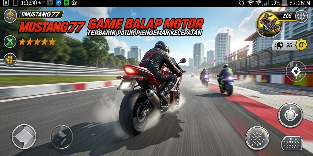 Tampilan menakjubkan dari balapan motor di MUSTANG77.