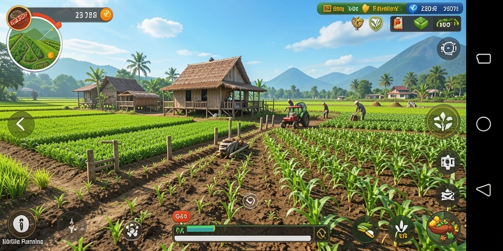 Tangkapan layar NGASO77 menampilkan gameplay seru bertani di ladang.