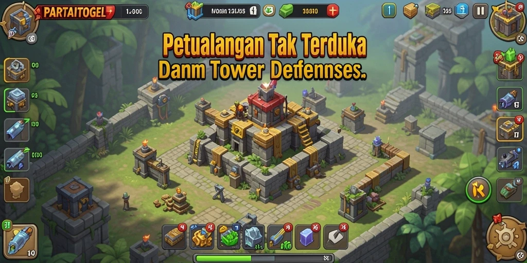 Tampilan menarik dari gameplay Tower Defense yang mendebarkan.