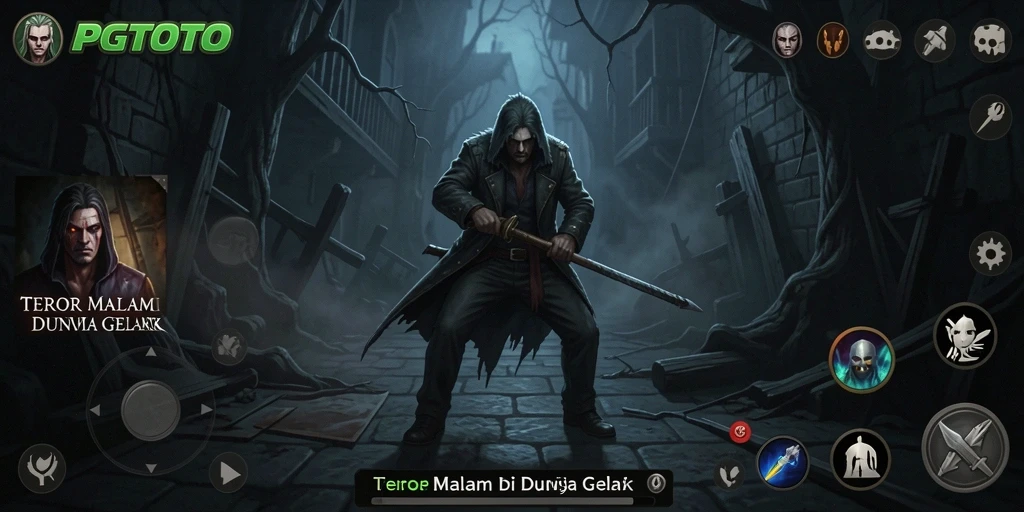 Screenshot gameplay PGTOTO menampilkan adegan horor yang mendebarkan.