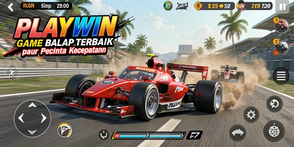 Tampilan gameplay balap seru di PLAYWIN yang memukau.
