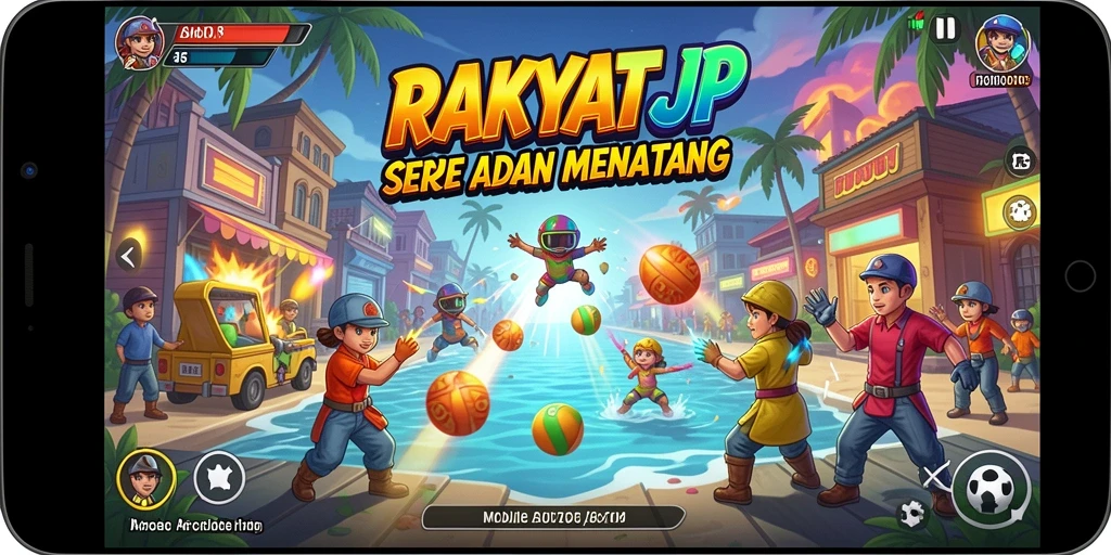 Tampilan gameplay menarik dari RAKYATJP dengan grafis cerah.