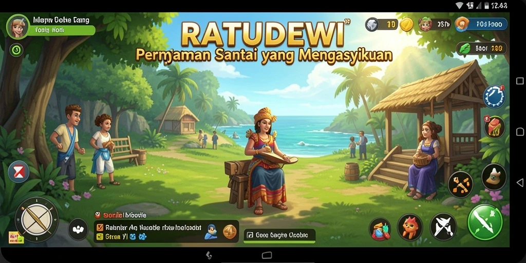 Tampilan gameplay menawan dari RATUDEWI dengan karakter lucu.