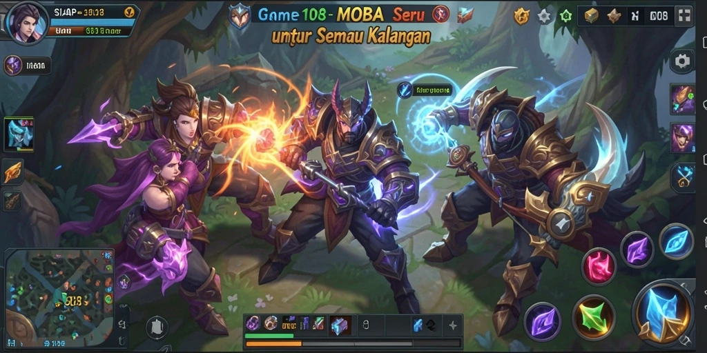 Tampilan menarik karakter dalam pertandingan MOBA SIAP108.