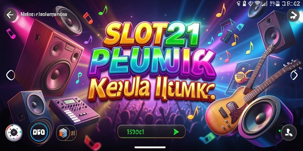 Tampilan gameplay SLOT21 yang penuh warna dan ritme.