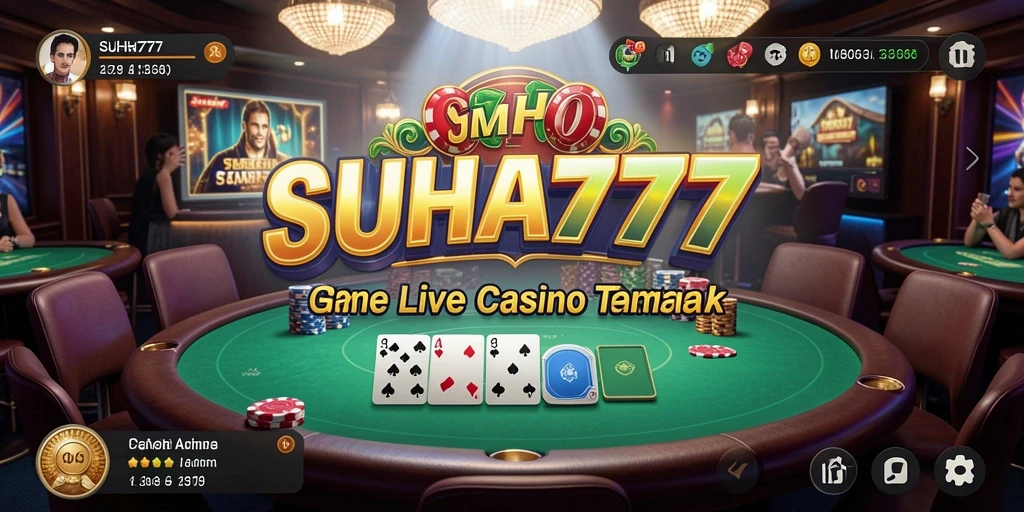 Screenshot gameplay SUHU777 menampilkan dealer langsung dan interaksi yang dinamis.