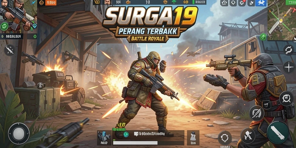 Gameplay seru dan intens dalam SURGA19 Battle Royale.