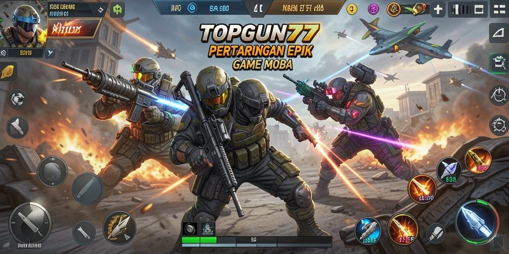 Screenshot gameplay MOBA yang menampilkan aksi seru dan karakter menarik.