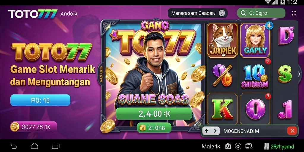Menampilkan gameplay menarik dari slot TOTO777 dengan efek visual yang memikat.