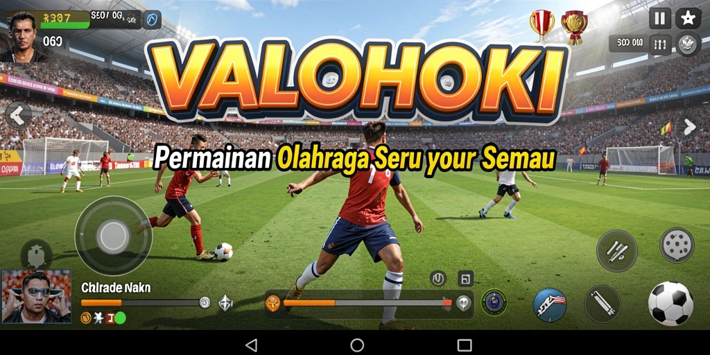 Screenshot gameplay VALOHOKI menampilkan pertandingan olahraga yang mendebarkan.
