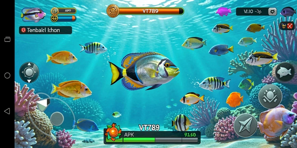 Tampilan gameplay menarik di VT789 dengan aksi menembak ikan.