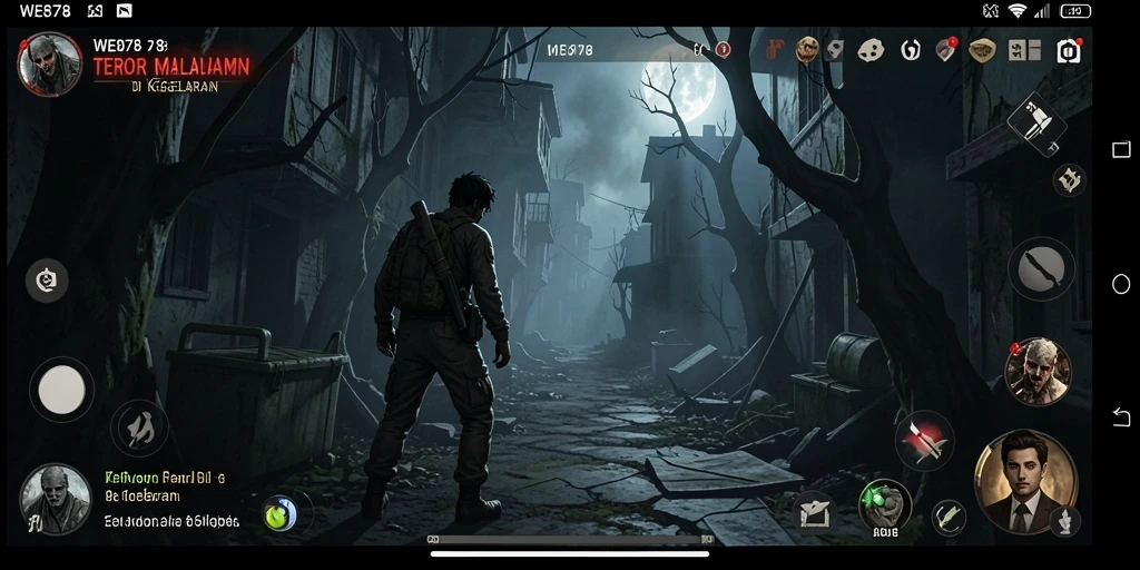 Screenshot gameplay dari WE878 yang menyeramkan dan intens.