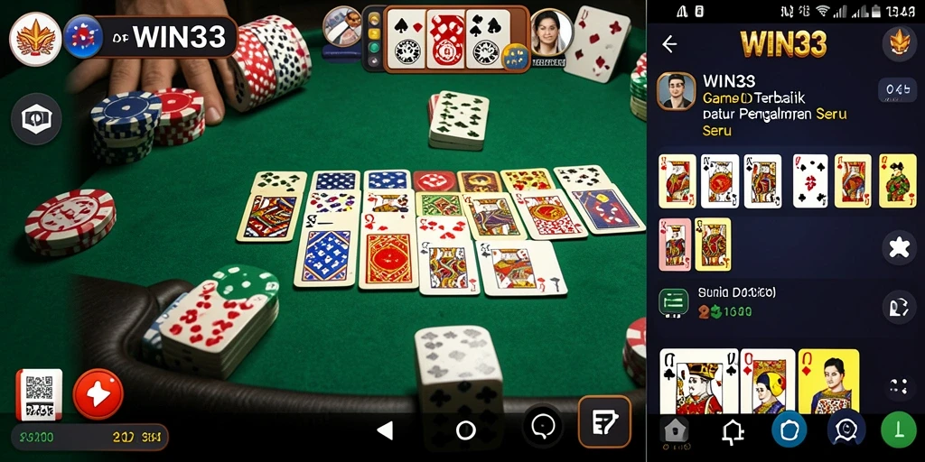 Tampilan gameplay Domino yang seru dan interaktif di WIN33.